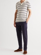 Odyssee - Slim-Fit Striped Cotton Polo Shirt - Neutrals