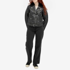 Nudie Jeans Co Women's Greta Biker Leather Jacket in Black
