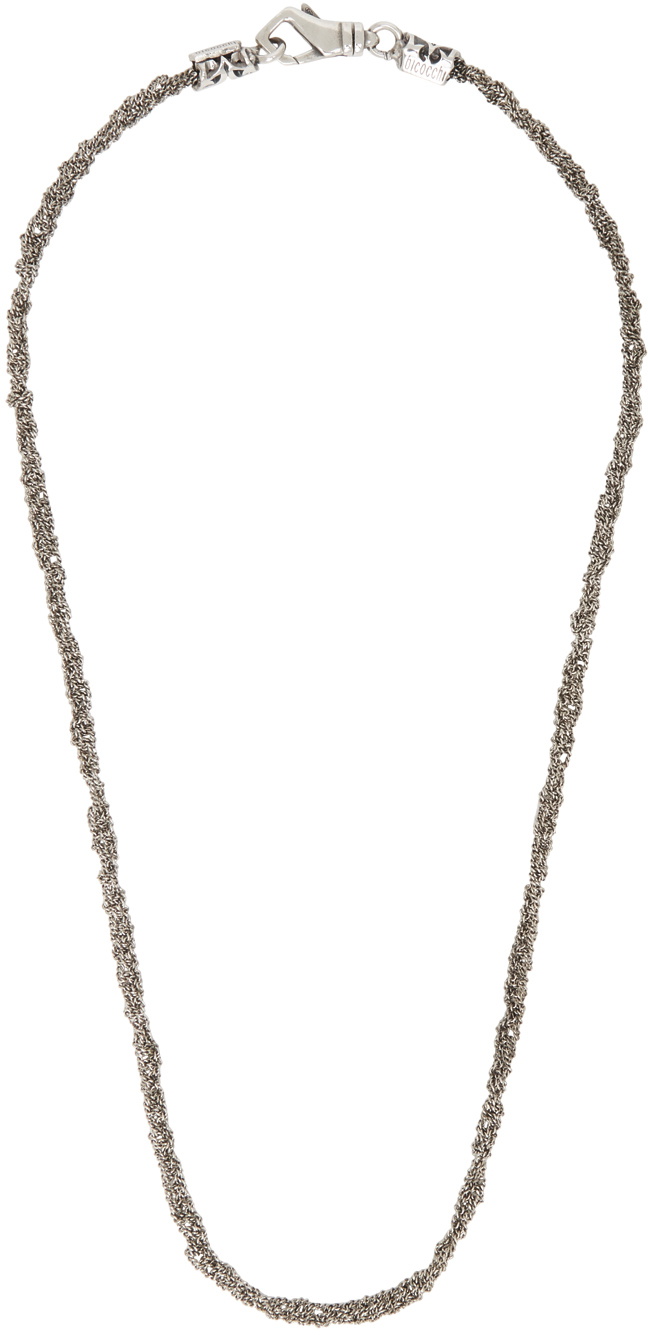 Emanuele Bicocchi Silver Crocheted Long Necklace