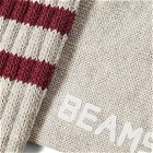 Beams Plus Men's Schoolboy Sock in Grey/Burgundy