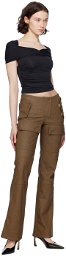 MISBHV Brown Moto Faux-Leather Trousers