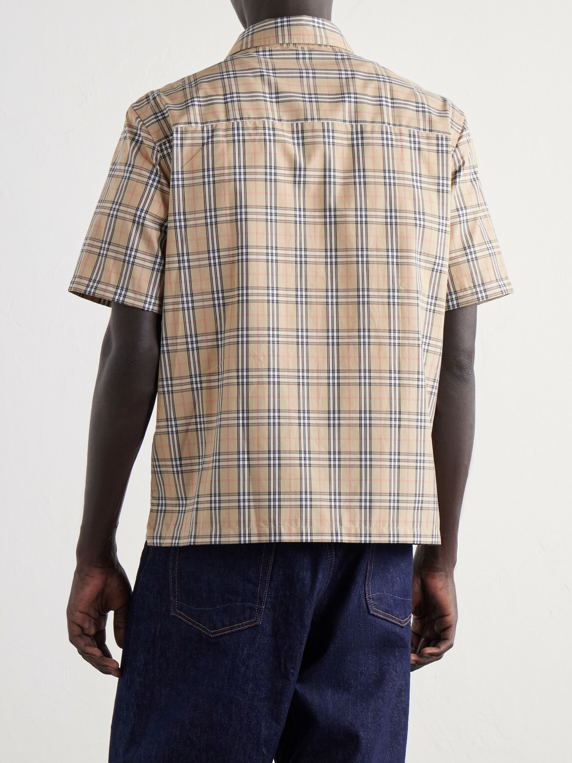 Burberry - Checked Cotton-Poplin Shirt - Neutrals