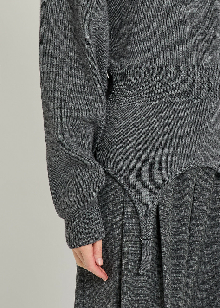 Jean Paul Gaultier Garter-embellished Wool Jumper Grey