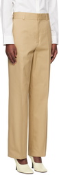 Filippa K Beige Tailored Cotton Trousers