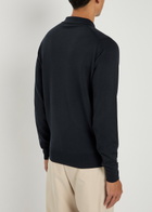 John Smedley Alston Wool Overshirt Jacket Navy