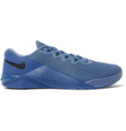 Nike Training - Metcon 5 Rubber-Trimmed Mesh Sneakers - Blue