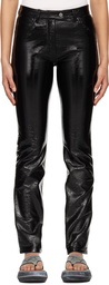 Courrèges Black Five-Pocket Vinyl Trousers