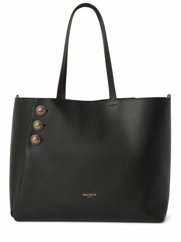 Photo: BALMAIN Embleme Leather Shopping Bag