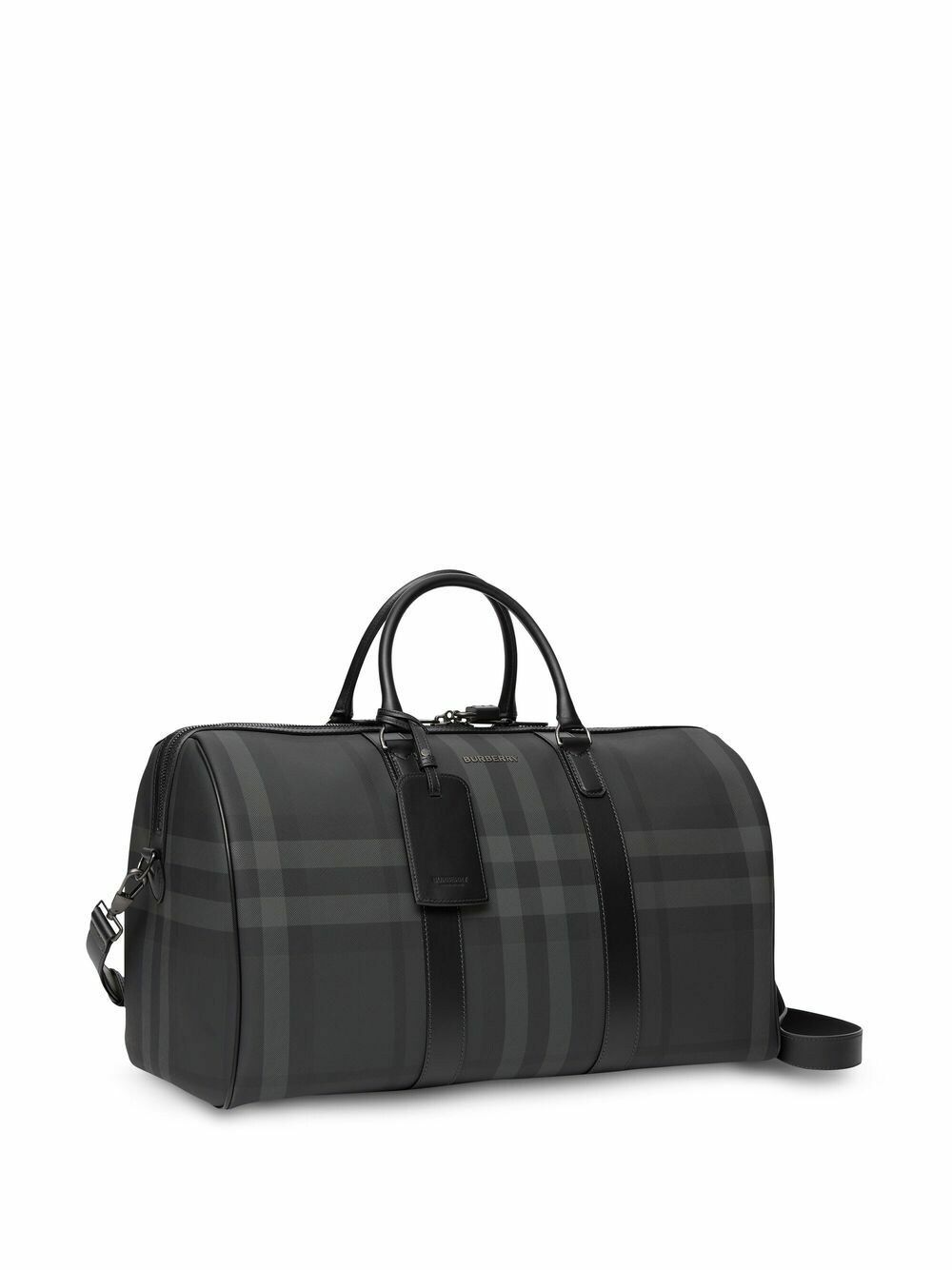Burberry Grey Check Pattern Holdall Bag Burberry