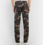 Valentino - Striped Camouflage-Print Jersey Drawstring Trousers - Men - Army green