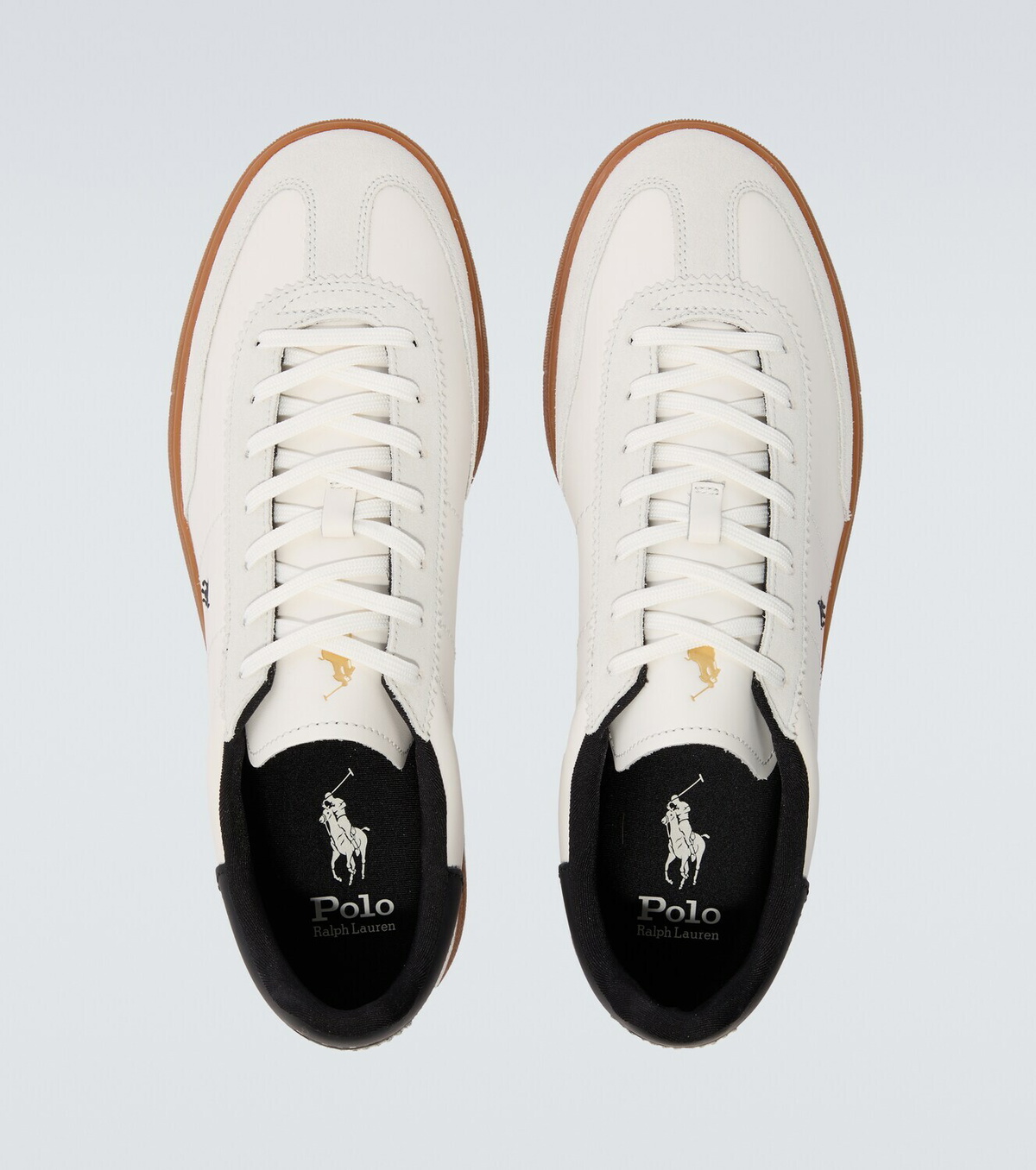 Polo Ralph Lauren Suede-trimmed leather sneakers