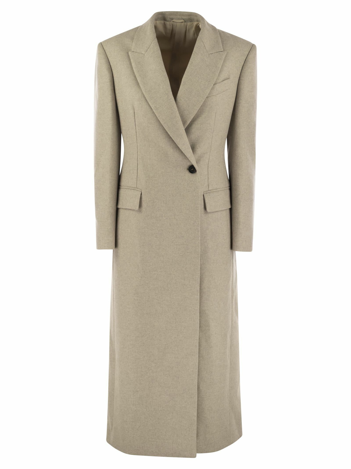 コート BRUNELLO CUCINELLI Lightweight wool cloth coat with jeweller Brunello Cucinelli Lightweight Wool Cloth Coat With