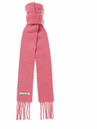 Acne Studios - Vesuvio Logo-Appliquéd Fringed Alpaca-Blend Scarf