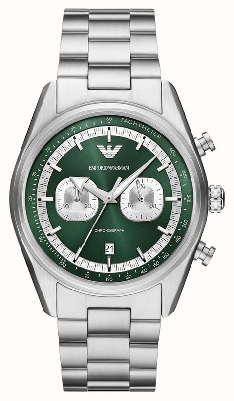 Photo: Armani Racer Chronograph Quartz Green Dial Mens Watch AR11637