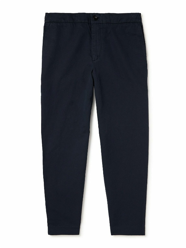 Photo: Mr P. - James Tapered Cotton and Linen-Blend Twill Drawstring Trousers - Black