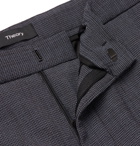 Theory - Curtis Tapered Puppytooth Stretch Wool-Blend Drawstring Trousers - Gray