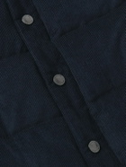 Valstar - Matt Quilted Cotton-Corduroy Down Shirt Jacket - Blue