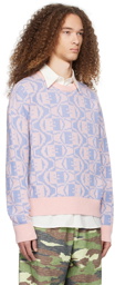 Acne Studios Pink & Blue Jacquard Sweater