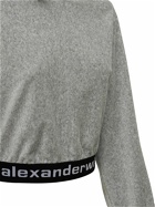 ALEXANDER WANG - Logo Stretch Corduroy Crop Hoodie