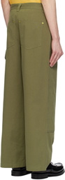 AFTER PRAY Khaki Wide Carpenter Trousers
