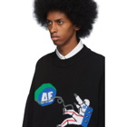 ADER error Black Wool Avity Crewneck Sweater