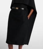 Ferragamo Belted caped midi dress