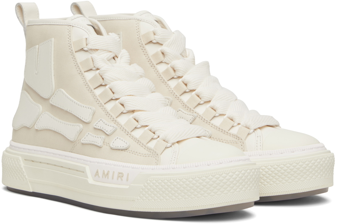 AMIRI Beige & White Skel Court Hi Sneakers Amiri