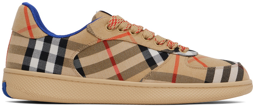 Burberry Tan Check Terrace Sneakers Burberry