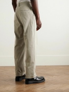 AGOLDE - Slater Straight-Leg Pleated Cotton-Twill Trousers - Neutrals