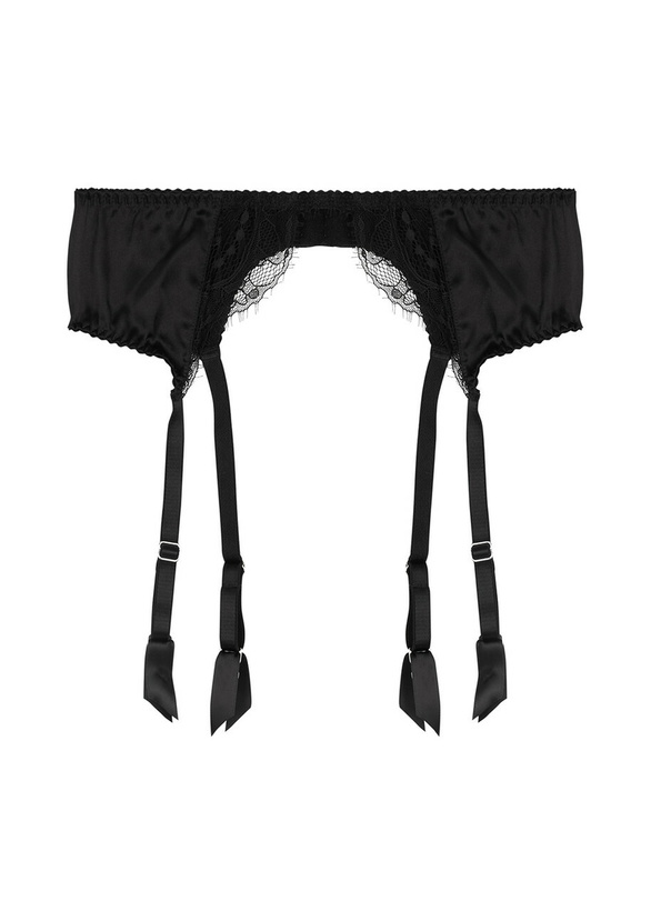 Photo: Fleur OF England Signature Silk-blend Suspender Belt Black