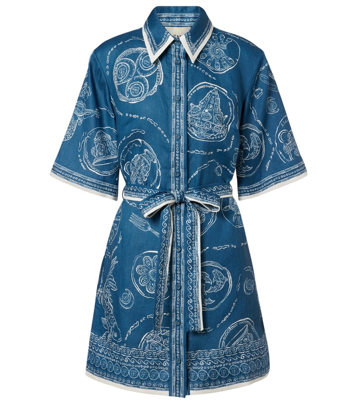 Photo: Alémais Lucky belted printed linen shirt dress