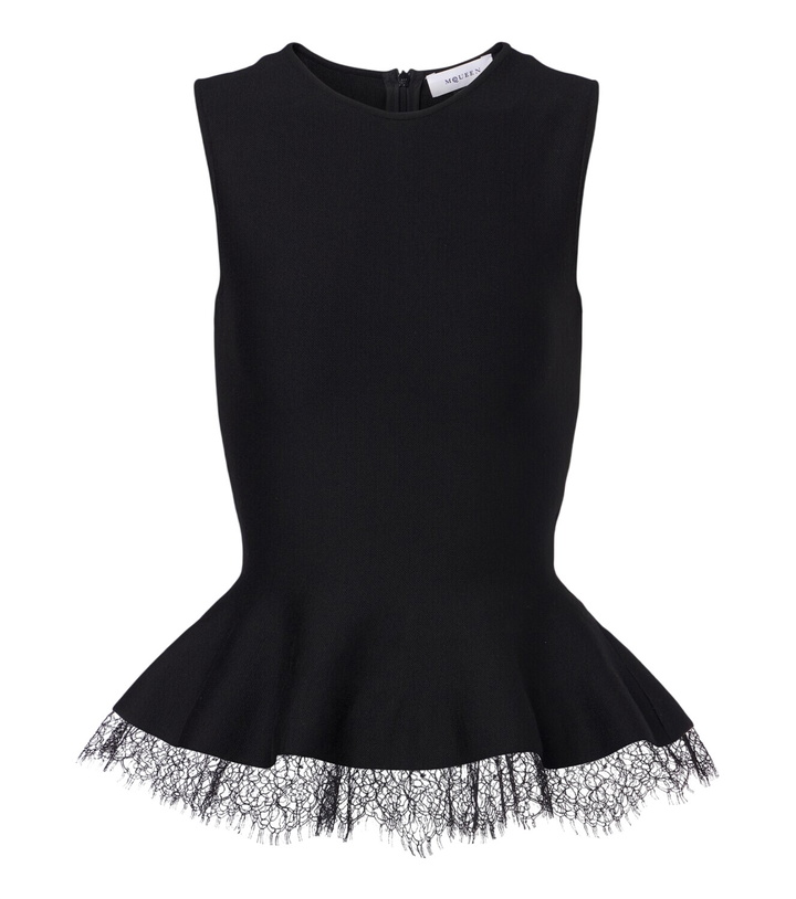 Photo: McQueen Lace-trimmed peplum top