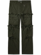 Reese Cooper® - Straight-Leg Fringed Cotton-Twill Cargo Trousers - Black