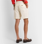 Drake's - Slim-Fit Pleated Linen Shorts - White