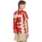 Bode White and Red Cut-Out Applique Shirt