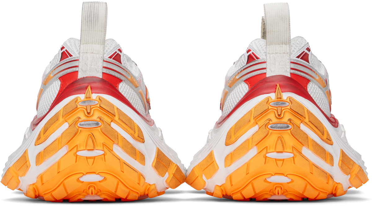 関税込【BALENCIAGA】10XL mesh sneakers White/Orange Balenciaga: White & Orange 10XL Sneakers | SSENSE