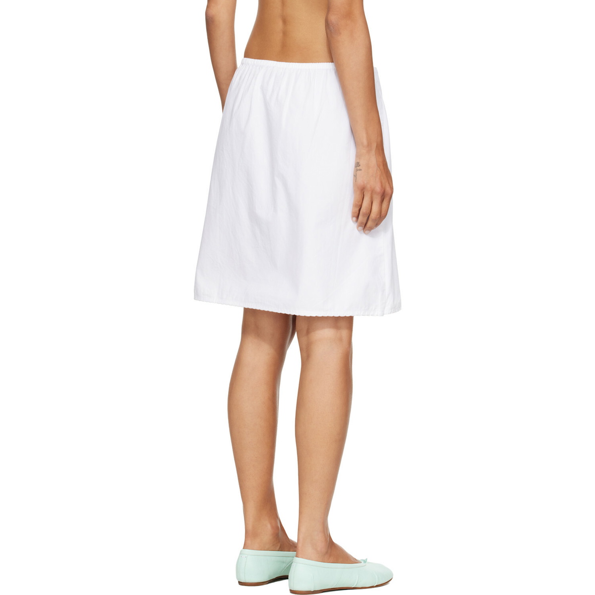 Fruity Booty White Apron Midi Skirt