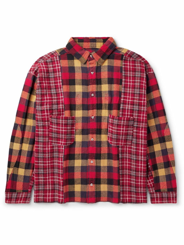 Photo: READYMADE - Patchwork Checked Flannel Shirt - Red