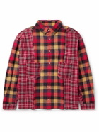READYMADE - Patchwork Checked Flannel Shirt - Red