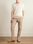 Zegna - Trofeo Slim-Fit Wool and Linen-Blend Suit Trousers - Neutrals