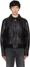 Balmain Black 2 Pocket Leather Jacket