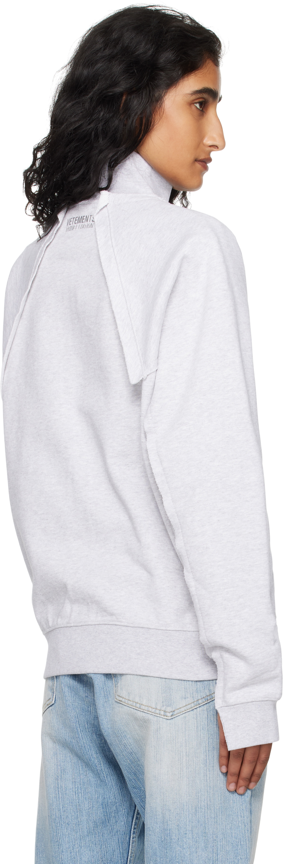 VETEMENTS Gray Patched Zip-Up Jacket