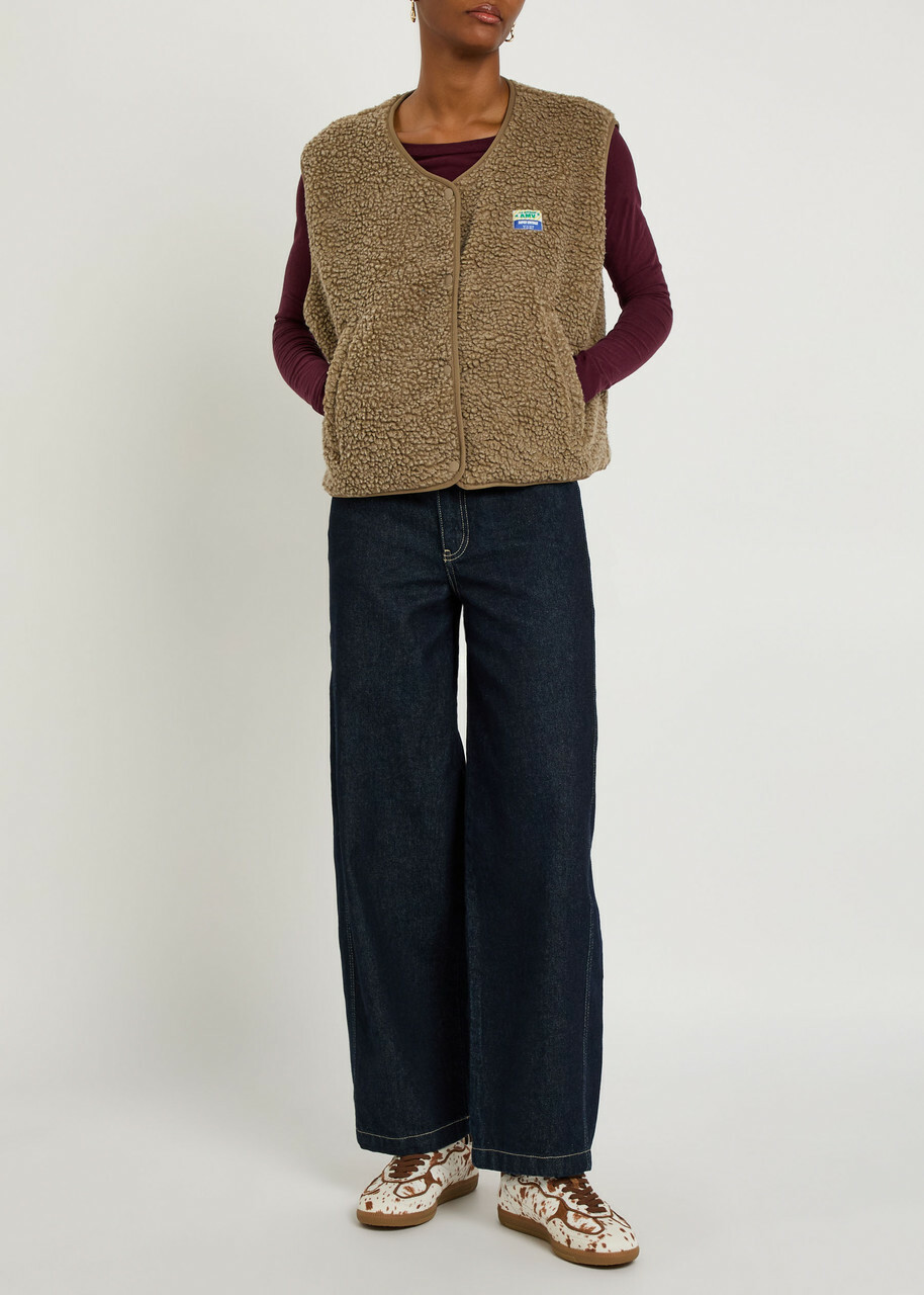 American Vintage Hoktown Fleece Vest Light Brown