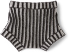 Eckhaus Latta SSENSE Exclusive Baby Black & Grey Ribbed Bambino Shorts