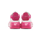 Alexander McQueen White and Pink Clear Sole Oversized Sneakers