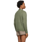 Ernest W. Baker Green Mohair Open Knit Cardigan