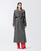 Pinko Classic Faded Cotton Trench Coat Shadow Grey