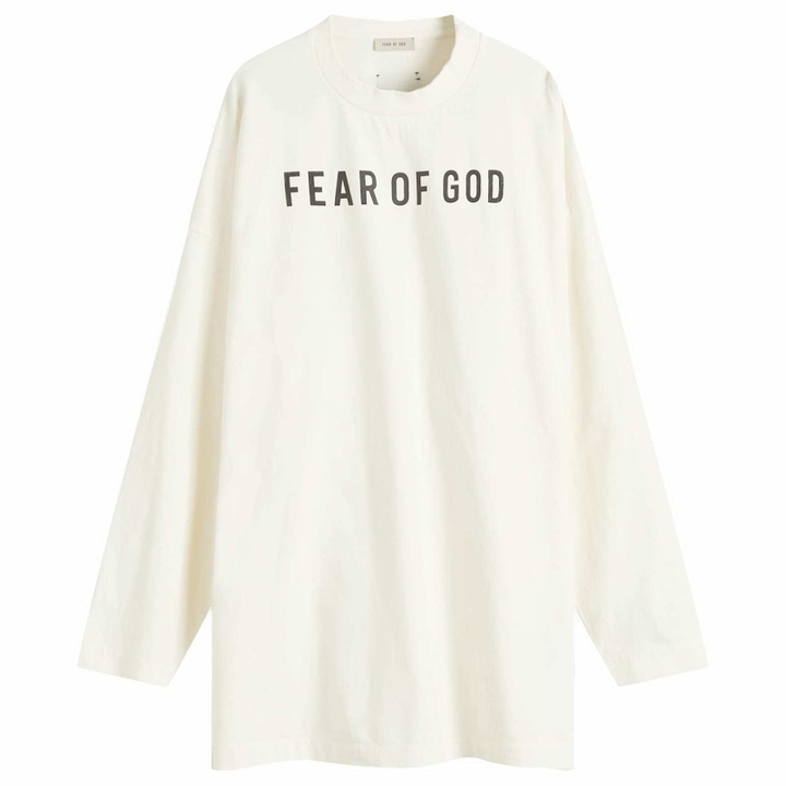 Photo: Fear of God Men's Long Sleeve Thunderbird Logo T-Shirt in Cream