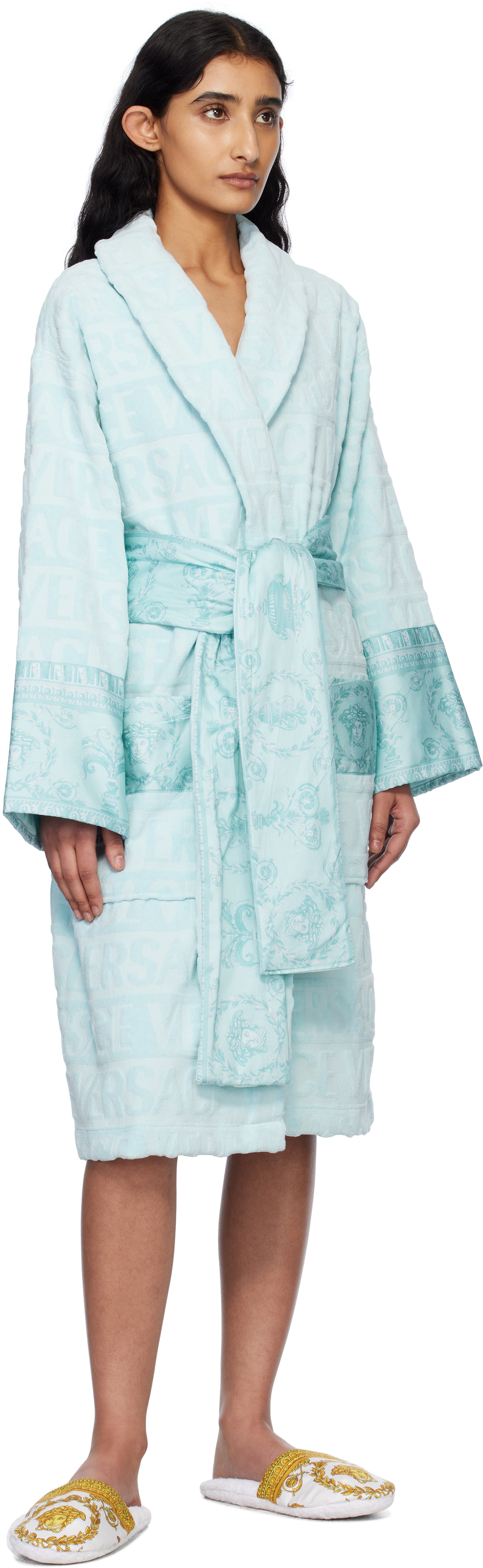 Versace Underwear Blue 'I Heart Baroque' Bathrobe