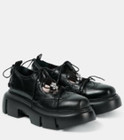Simone Rocha Embellished leather platform brogues